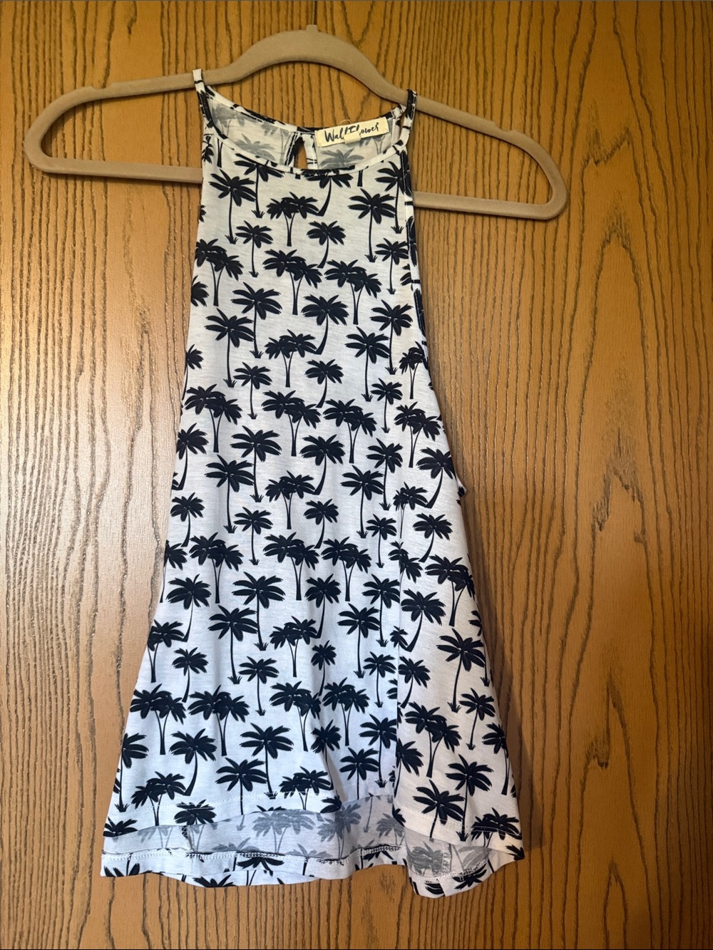 Wildflowers Black and White Palm-Print Halter Tank